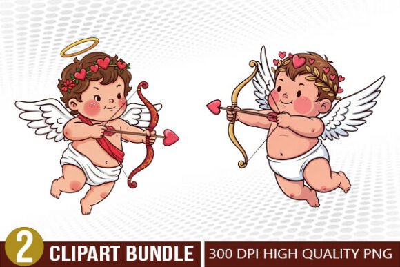 Download Cupid Angel Valentine Illustration Set - Set Collection